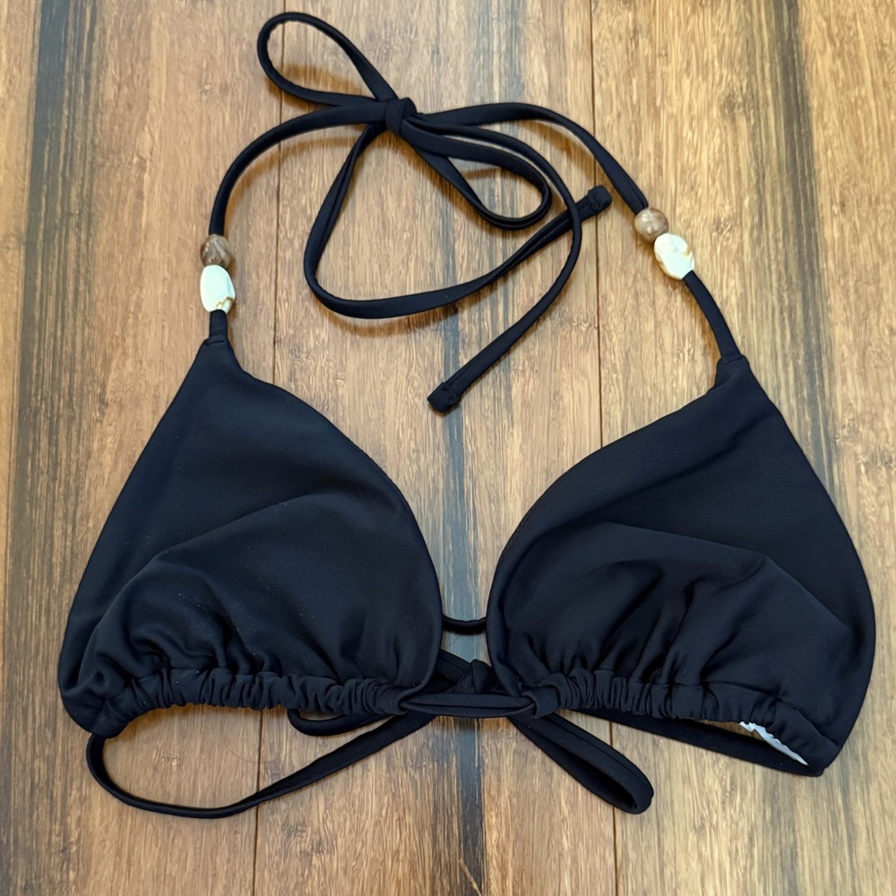 abercrombie beaded halter string triangle bikini top